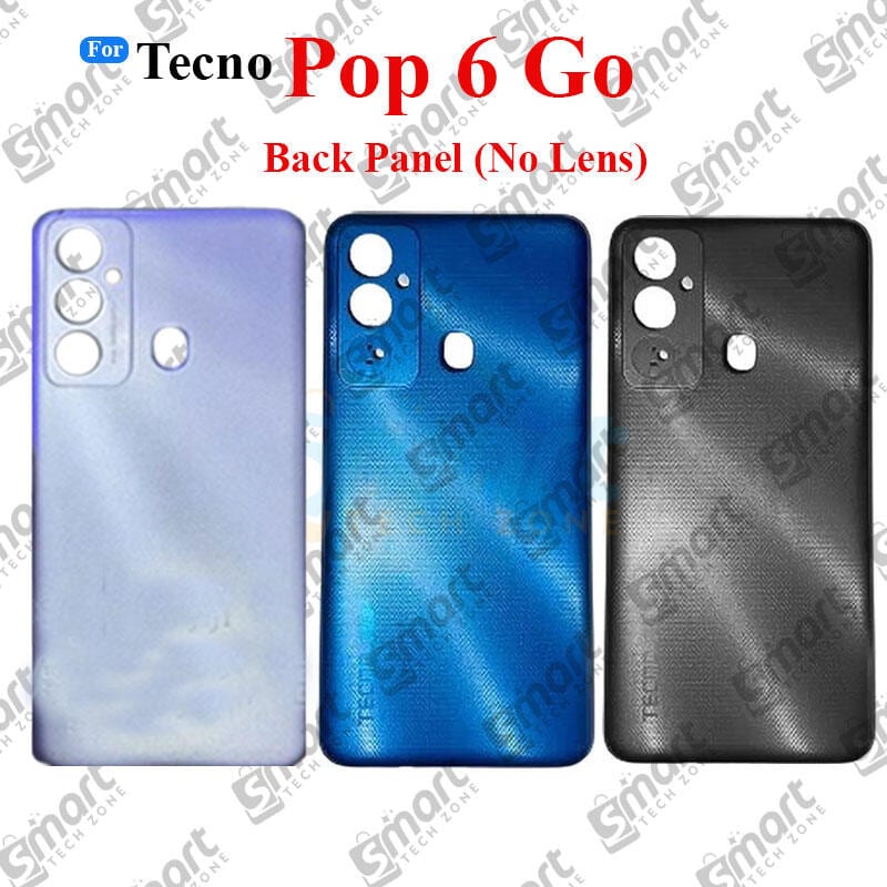 For Tecno Pop 6 Go BE6j Back Panel/Backshell/ Casing With Logo and Without Camera Glass -All Colors Available