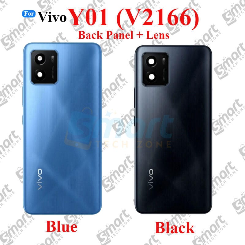 For Vivo Y01 V2166 Back Panel/Backshell/ Casing With Logo and With Camera Glass -All Colors Available
