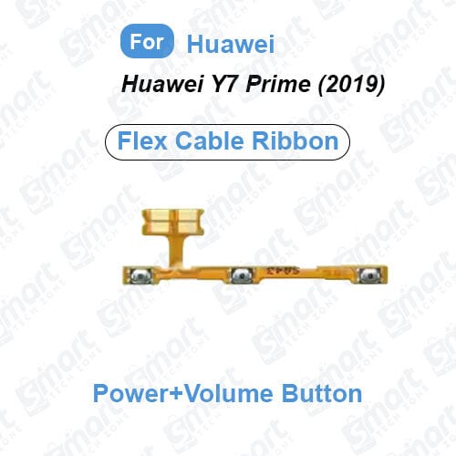 Switch Power ON OFF Key Volume Button Ribbon Flex Cable For Huawei Y7 Prime (2019)