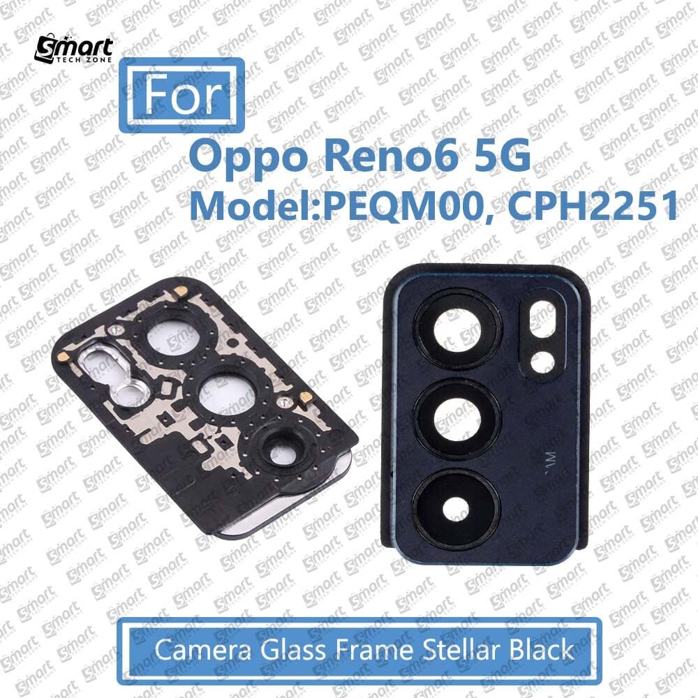 For Oppo Reno6 5G ( PEQM00, CPH2251) Main Camera  Glass Lens Frame Replacement Part (Not Tempered Camera Glass Protector)