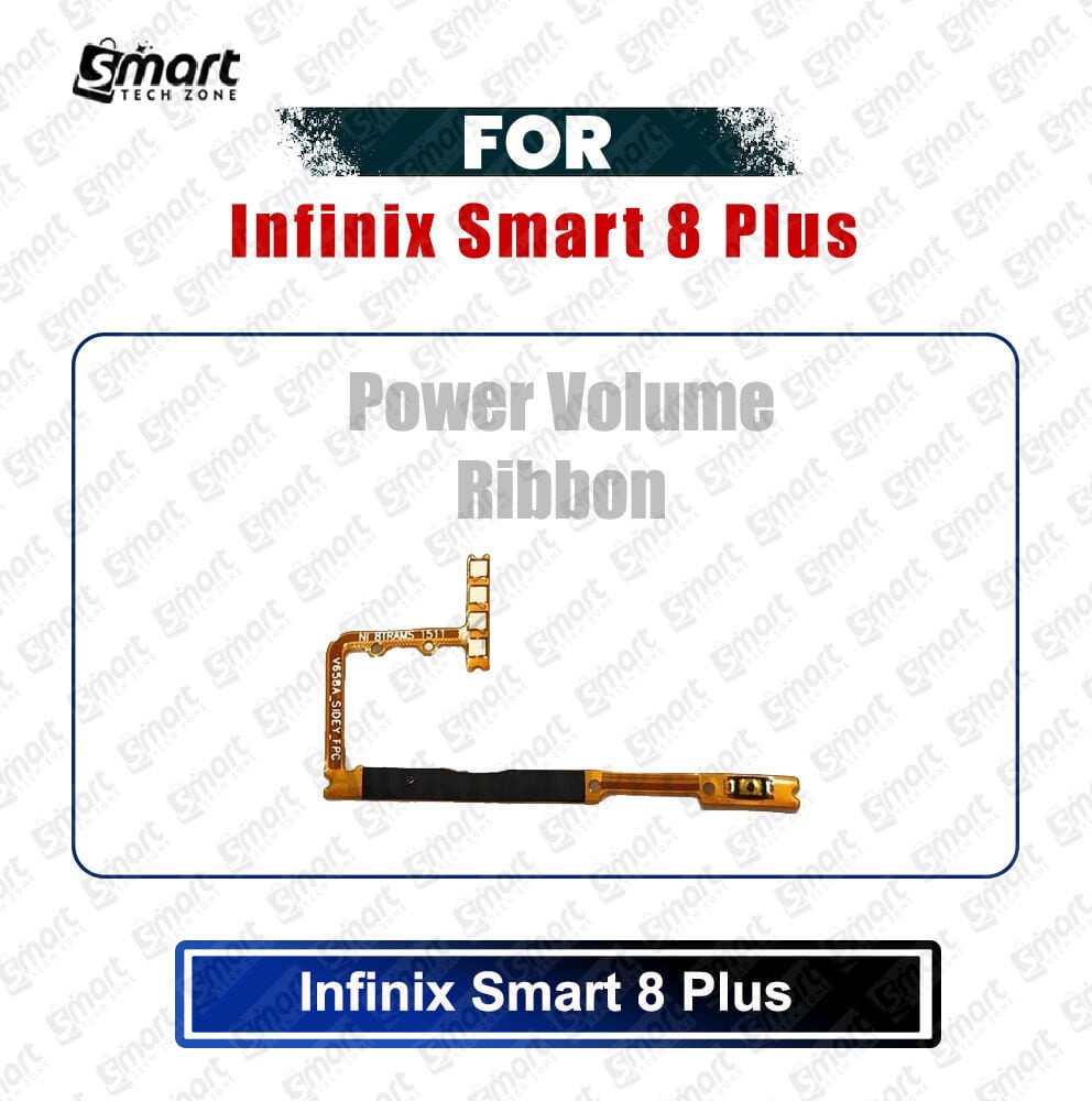 Infinix Smart 8 Plus (X6526) Power on / off Switch Button Side Volume Up Down Buttons Flex Cable Replacement Parts