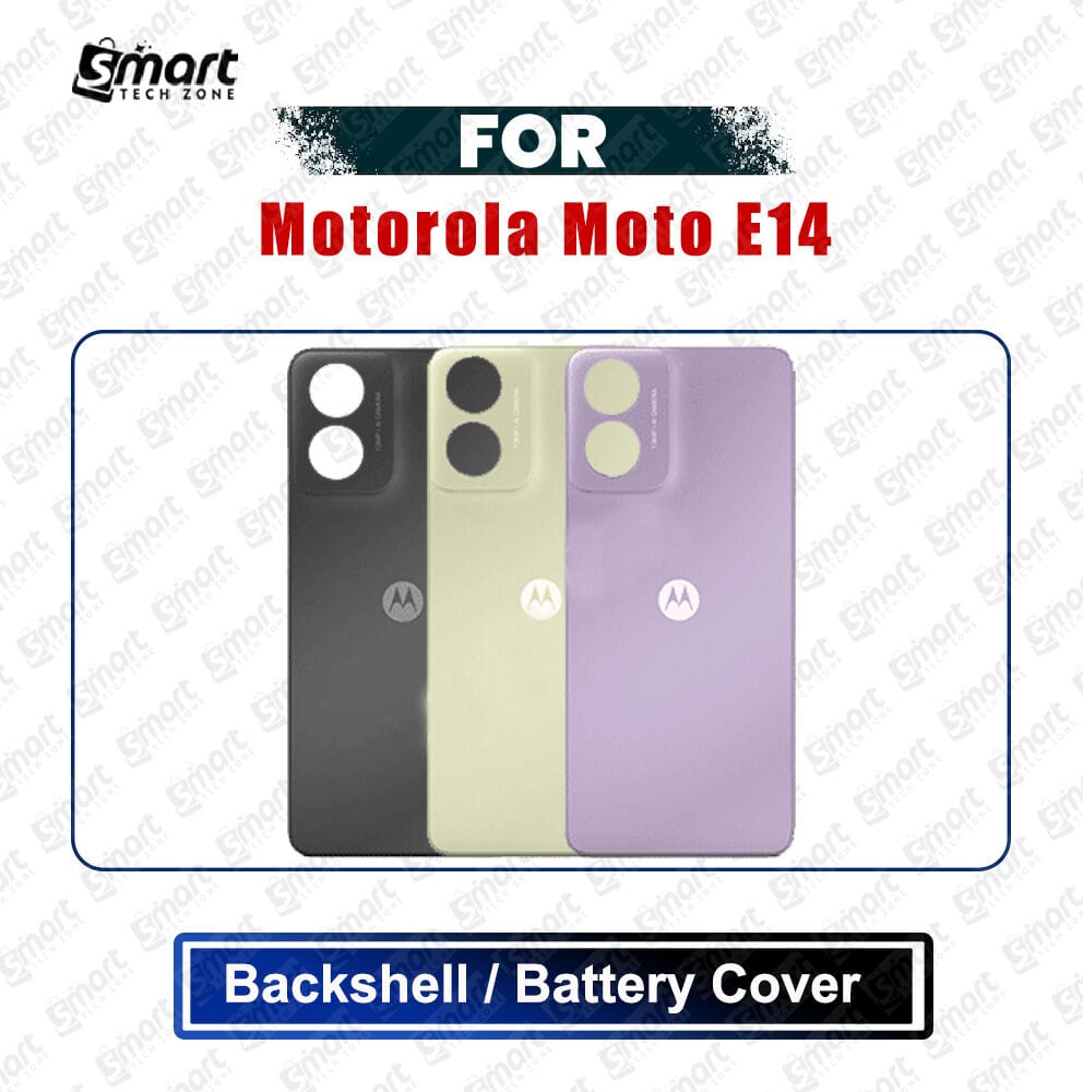 Motorola Moto E14 Back Panel/Backshell/Battery Cover Casing With Logo Without Camera Glass -All Colors Available Replacement Parts