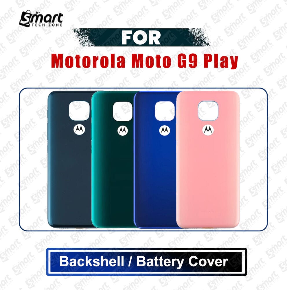 Motorola Moto G9 Play (XT2083, XT2083-1) Back Panel/Backshell/Battery Cover Casing With Logo Without Camera Glass -All Colors Available Replacement Parts