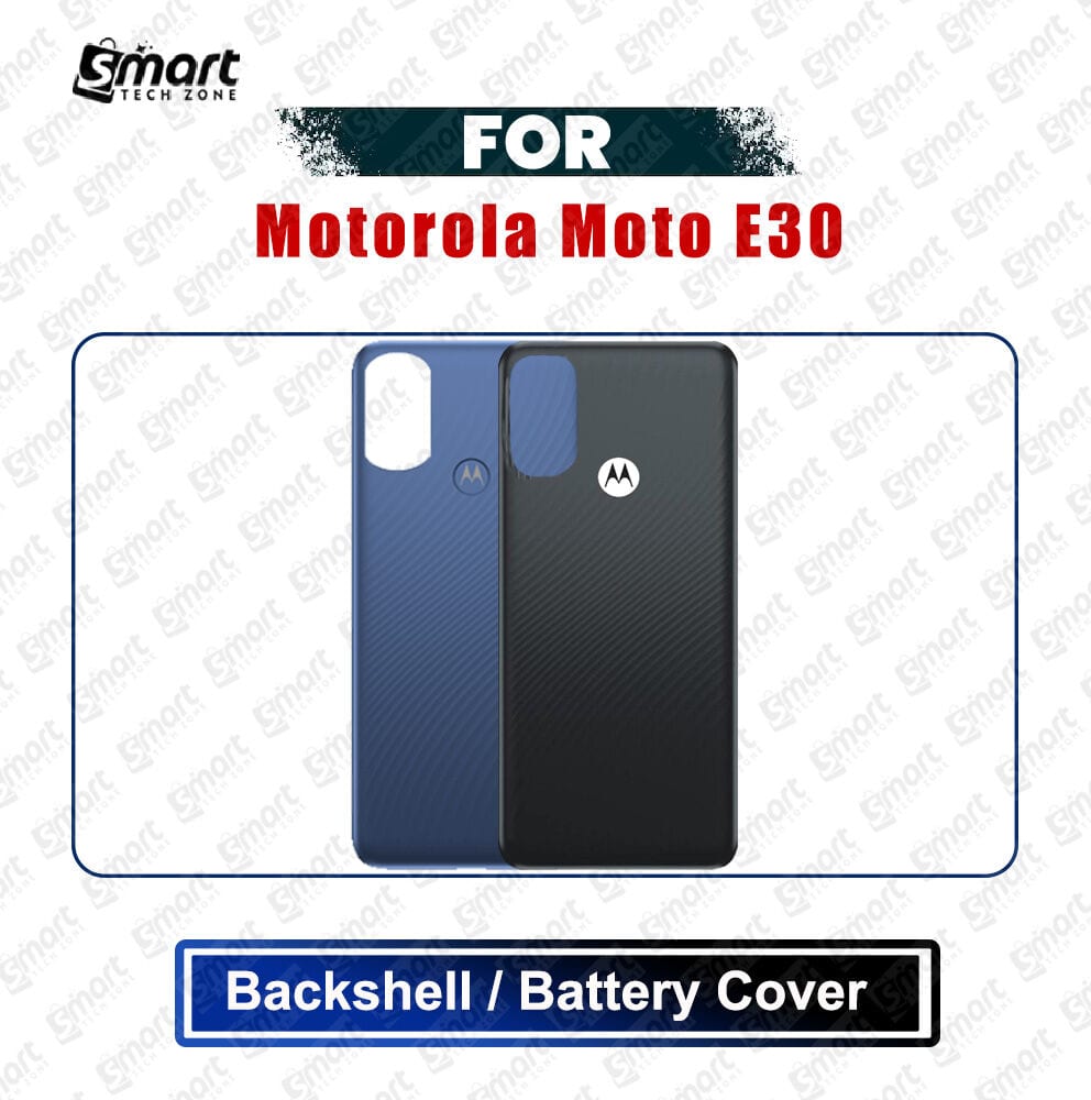Motorola Moto E30 (XT2158-6) Back Panel/Backshell/Battery Cover Casing With Logo Without Camera Glass -All Colors Available Replacement Parts