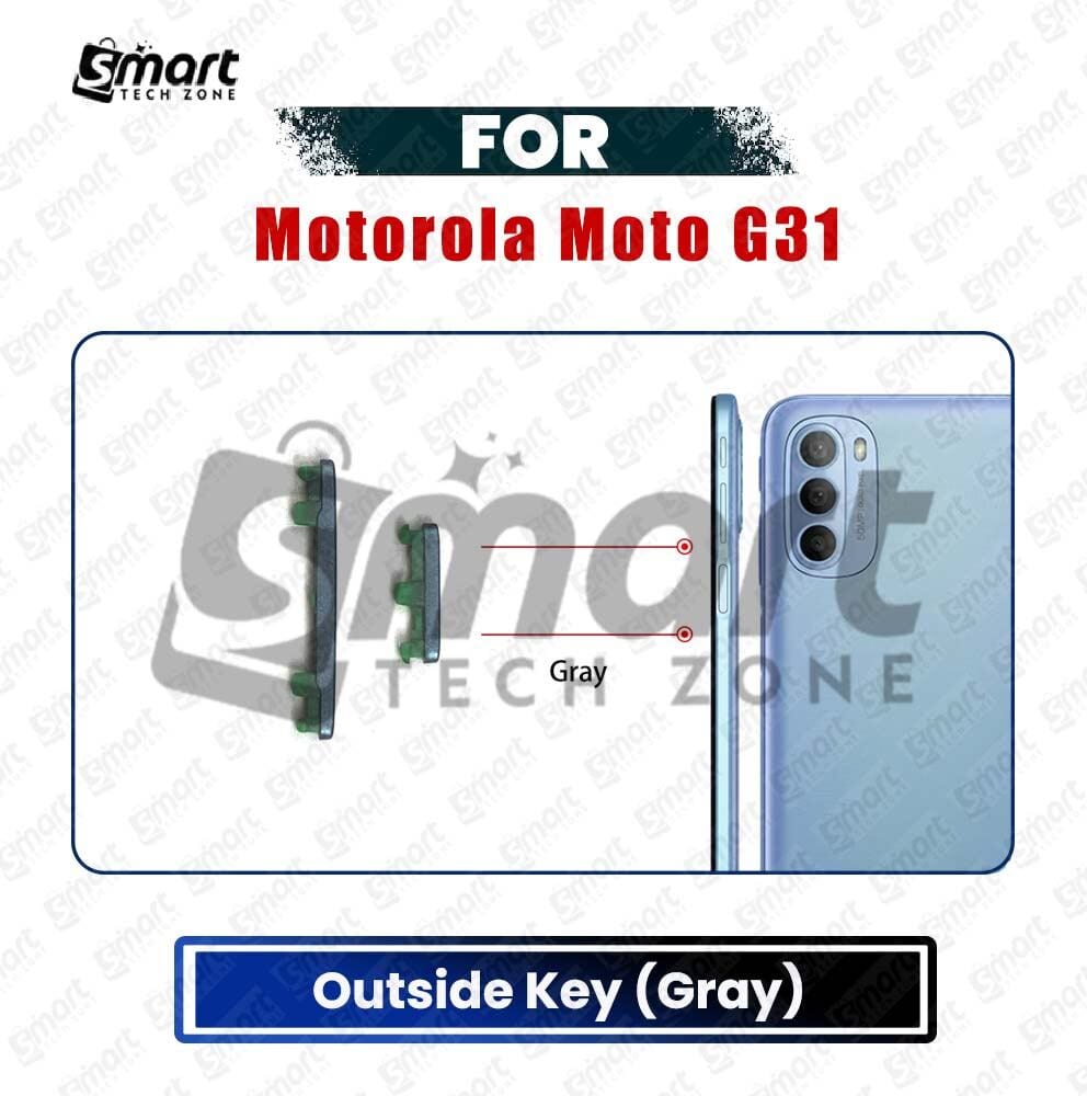 For Motorola Moto G31 XT2173-3 Compatible with External Side Buttons Power On Off + Volume Control Button Outside Side Keys Replacement Parts