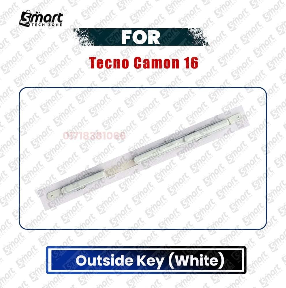 Compatible with Tecno Camon 16 CE7 External Side Buttons Power On Off + Volume Control Button Outside Side Keys