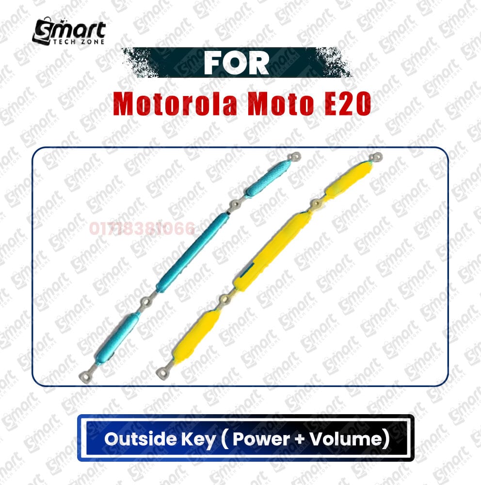 For Motorola Moto E20 Compatible With External Side Buttons Power On Off + Volume Control Button Outside Side Keys And Power Flex Cable Replacement Parts