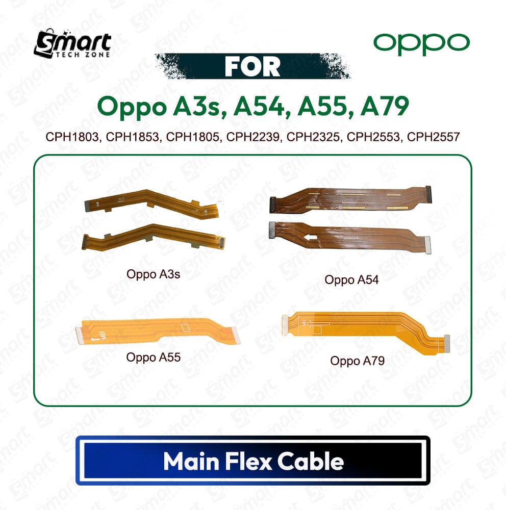 Oppo A3s, A54, A55, A79 Main Board Motherboard Connector Flex Cable PCB Board Repair Spare Part Replacement | CPH1803, CPH1853, CPH1805, CPH2239, CPH2325, CPH2553, CPH2557