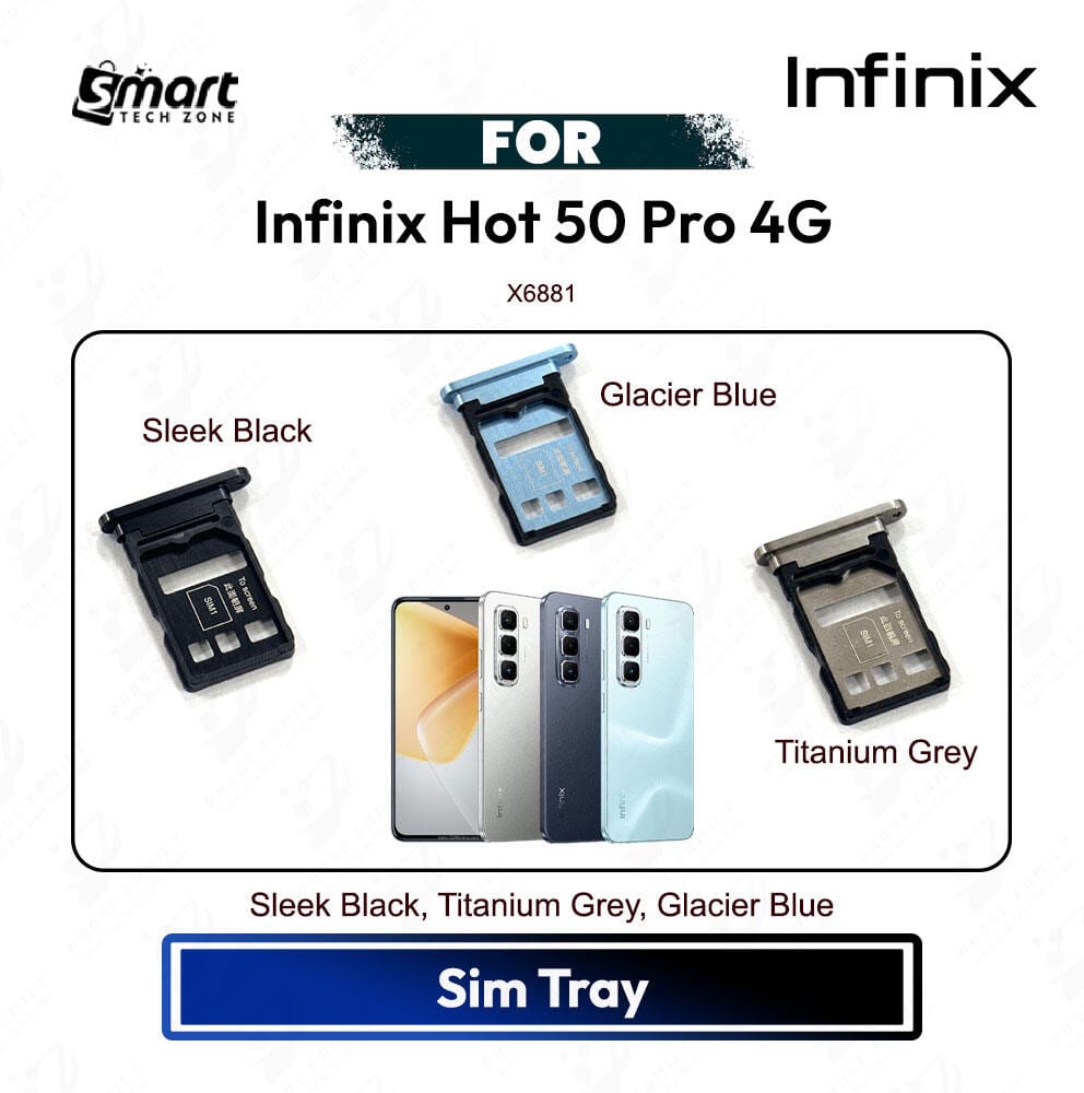 Infinix Hot 50 Pro 4G Sim Tray Micro SD Card Slot Replacement Part (X6881)