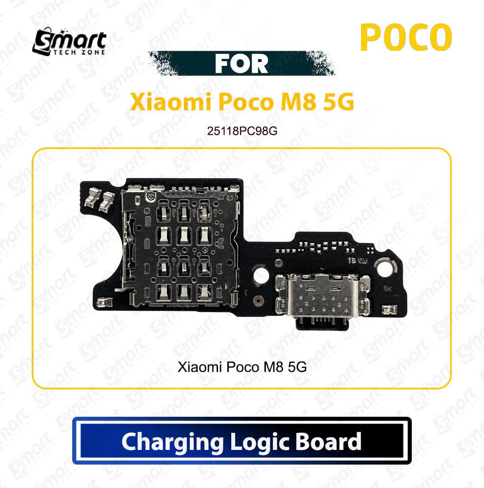 Xiaomi Poco M8 5G Charging Logic Board Charging Port USB Plug PCB Dock Connector Replacement Spare Repair Part For 25118PC98G
