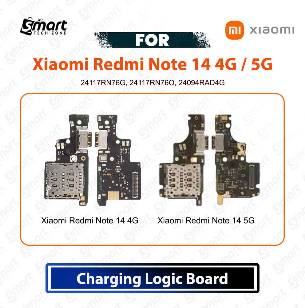 Xiaomi Redmi Note 14 4G, Redmi Note 14 5G Charging Logic Board Charging Port USB Plug PCB Dock Connector Replacement Spare Repair Part For 24117RN76G, 24117RN76O, 24094RAD4G