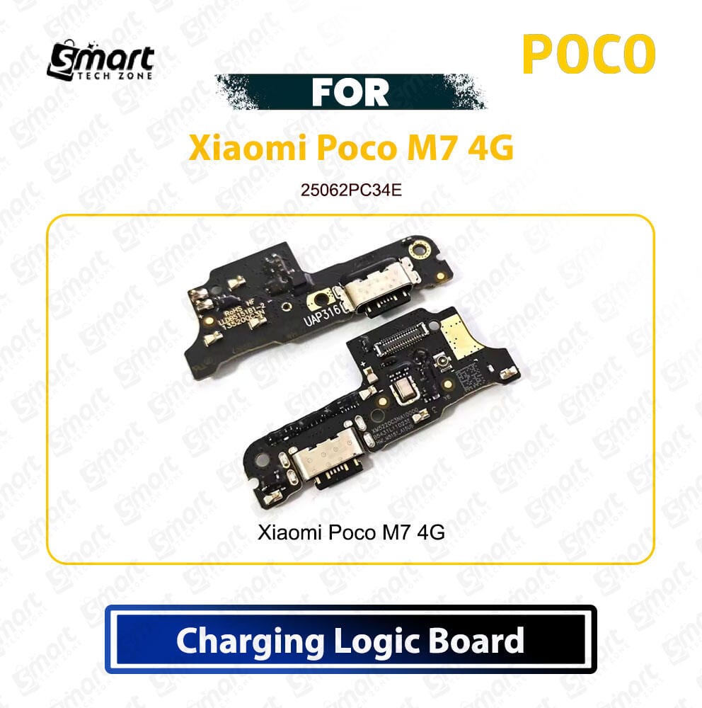 Xiaomi Poco M7 4G Charging Logic Board Charging Port USB Plug PCB Dock Connector Replacement Spare Repair Part For 25062PC34E