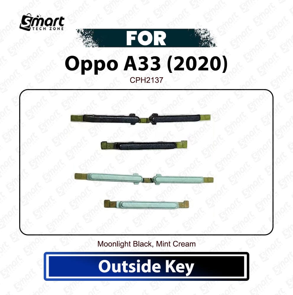 Oppo A33 (2020) External Side Keys - Power On Off Switch Button & Volume Up Down Outside Key Replacement Repair Spare Parts CPH2137