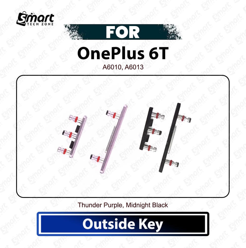 OnePlus 6T External Side Keys - Power On Off Switch Button & Volume Up Down Outside Key Replacement Repair Spare Parts (A6010, A6013)