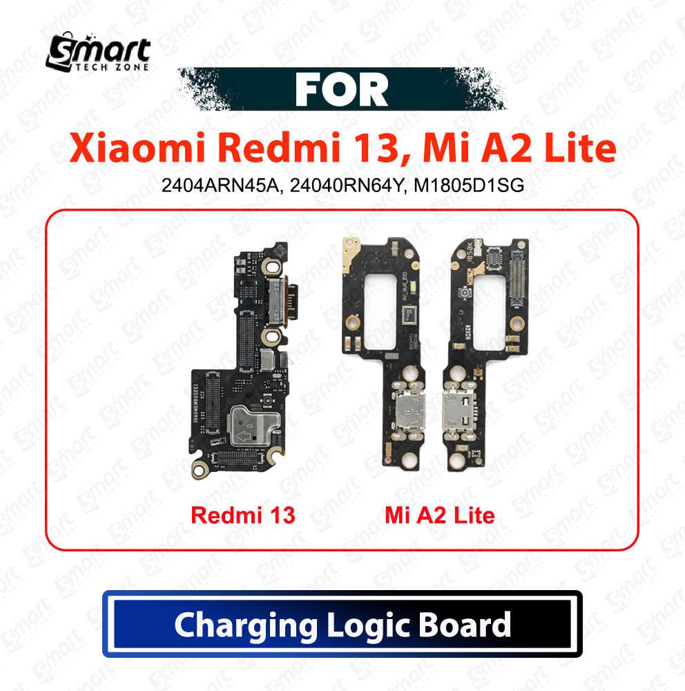 Xiaomi Redmi 13, Mi A2 Lite Charging Logic Board - USB Charging Port Dock Connector & Mic PCB Board Replacement Repair Spare Parts