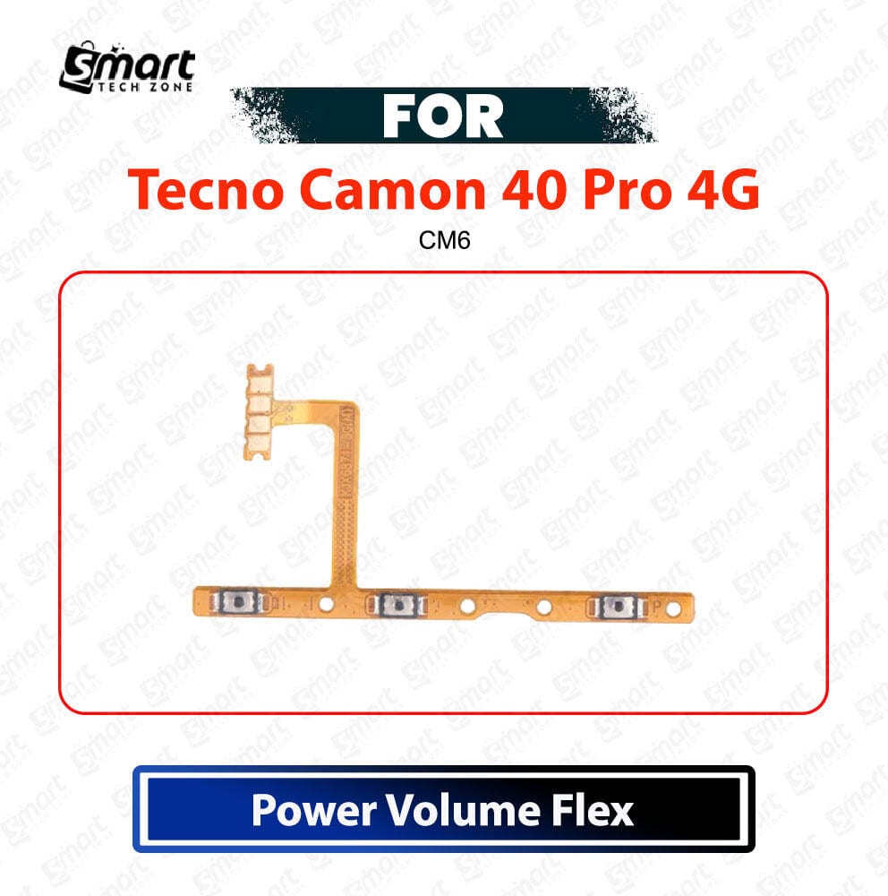 Tecno Camon 40 Pro 4G Power On Off Button Flex Cable - Volume Up Down Side Key Switch Ribbon Cable Replacement Spare Parts For CM6