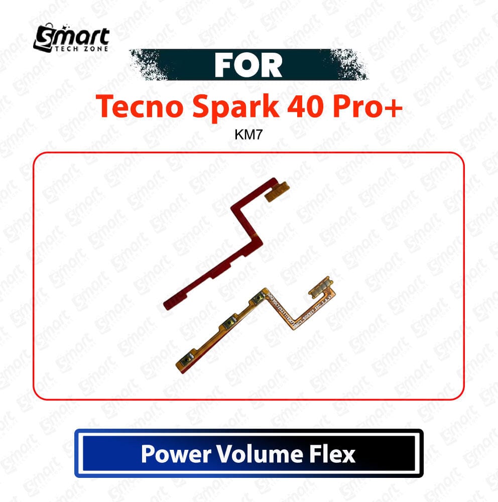 Tecno Spark 40 Pro+ Power On Off Button Flex Cable Volume Up Down Side Key Switch Ribbon Cable Replacement Repair Spare Part For KM7