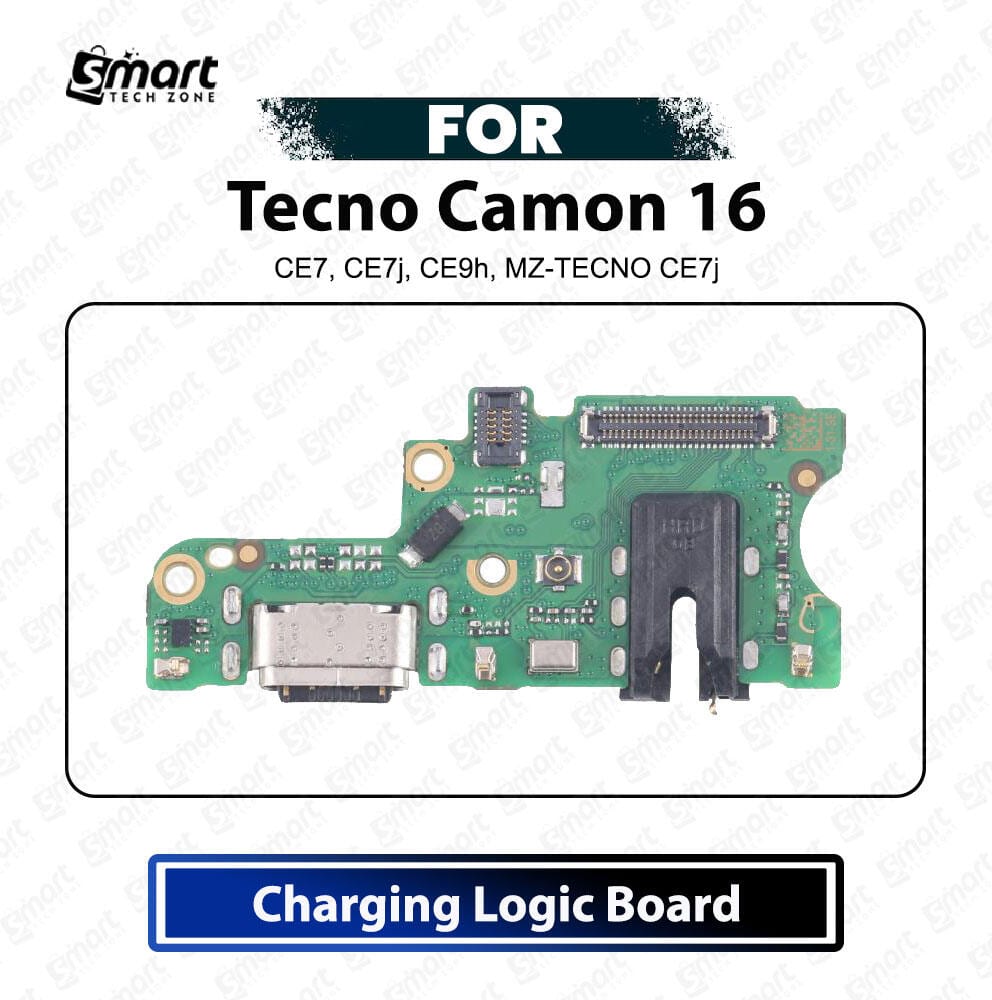 Tecno Camon 16 Charging Logic Board - USB Charging Port Dock Connector, PCB Board Replacement Repair Spare Part For CE7, CE7j, CE9h, MZ-TECNO CE7j