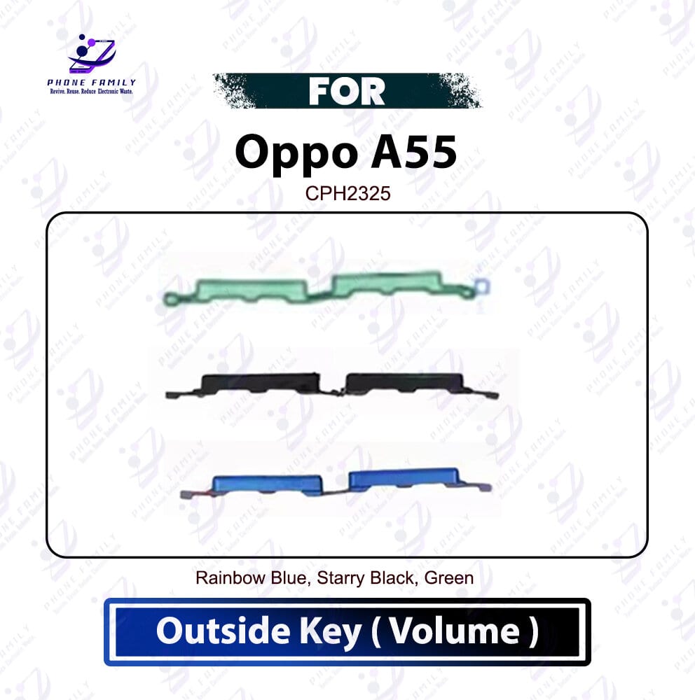 Oppo A55 External Side Keys - Volume Up Down Outside Key Replacement Repair Spare Parts CPH2325