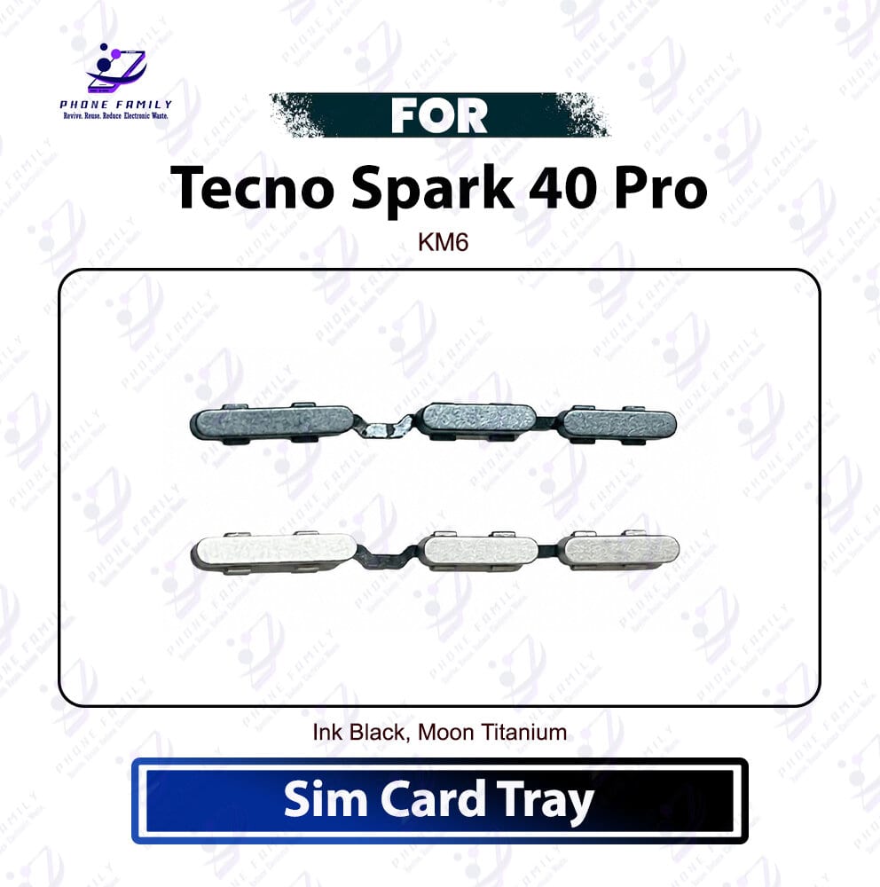 Tecno Spark 40 Pro Power On Off Switch Button Side Volume Up Down Buttons Replacement Repair Spare Part For KM6