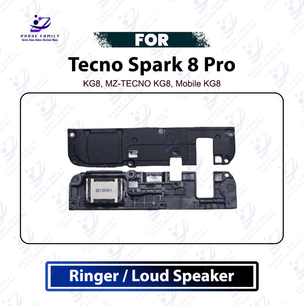 Tecno Spark 8 Pro Loud Speaker Ringer Buzzer Module Sound Box Replacement Repair Spare Part Compatible For KG8, MZ-TECNO KG8, Mobile KG8
