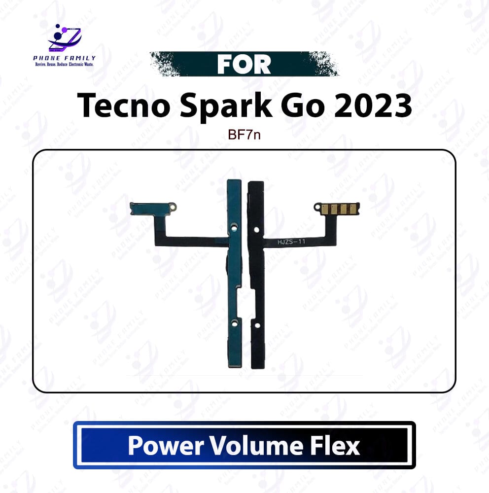 Tecno Spark Go 2023 Power On Off Button Flex Cable Volume Up Down Side Key Switch Ribbon Cable Replacement Repair Spare Part For BF7n