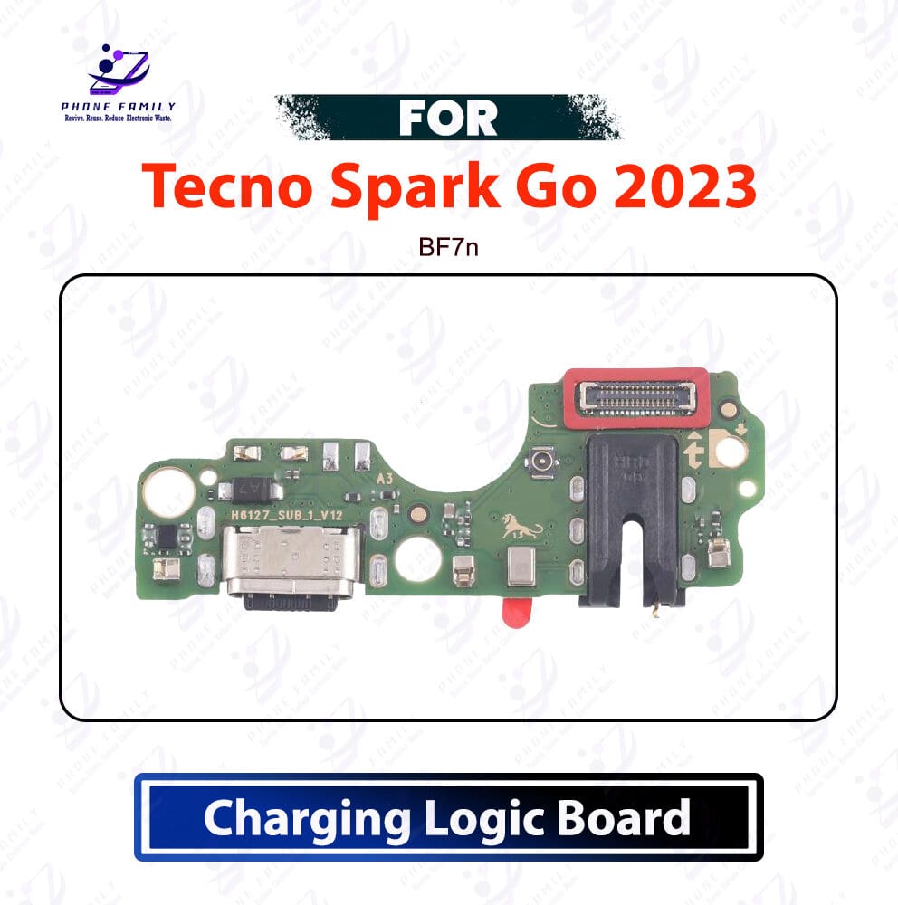 Tecno Spark Go 2023 Charging Logic Board - USB Charging Port Dock Connector, PCB Board Replacement Repair Spare Part For BF7n
