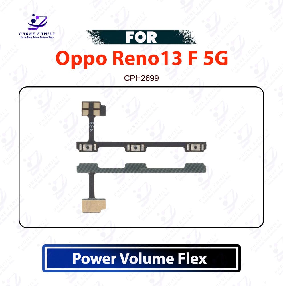 Oppo Reno13 F 5G Power On Off Button Flex Cable - Volume Up Down Side Key Switch Ribbon Cable Replacement Spare Parts For CPH2699