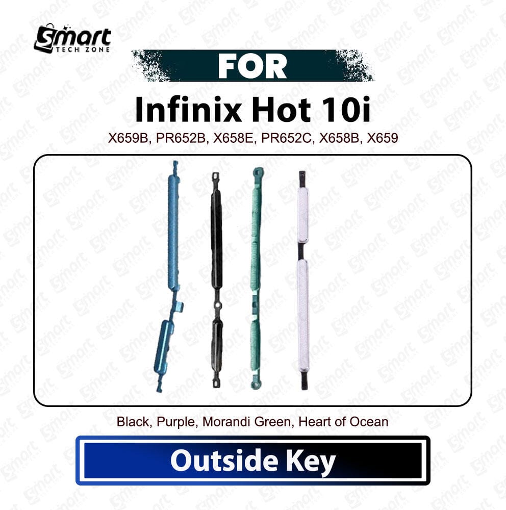 Infinix Hot 10i On Off, Volume Up Down Button Side Key, Outside Key Replacement Repair Spare Part For X659B, PR652B, X658E, PR652C, X658B, X659