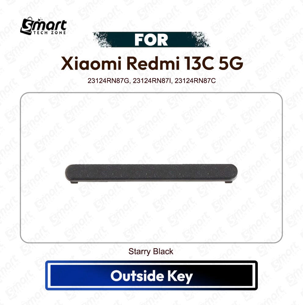 Xiaomi Redmi 13C 5G On Off, Volume Up Down Button Side Key, Outside Key Replacement Repair Spare Part For 23124RN87G, 23124RN87I, 23124RN87C