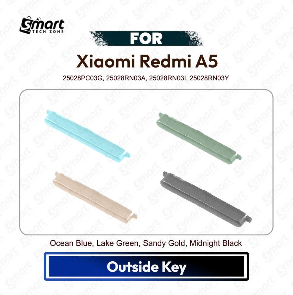 Xiaomi Redmi A5 On Off, Volume Up Down Button Side Key, Outside Key Replacement Repair Spare Part For 25028PC03G, 25028RN03A, 25028RN03I, 25028RN03Y