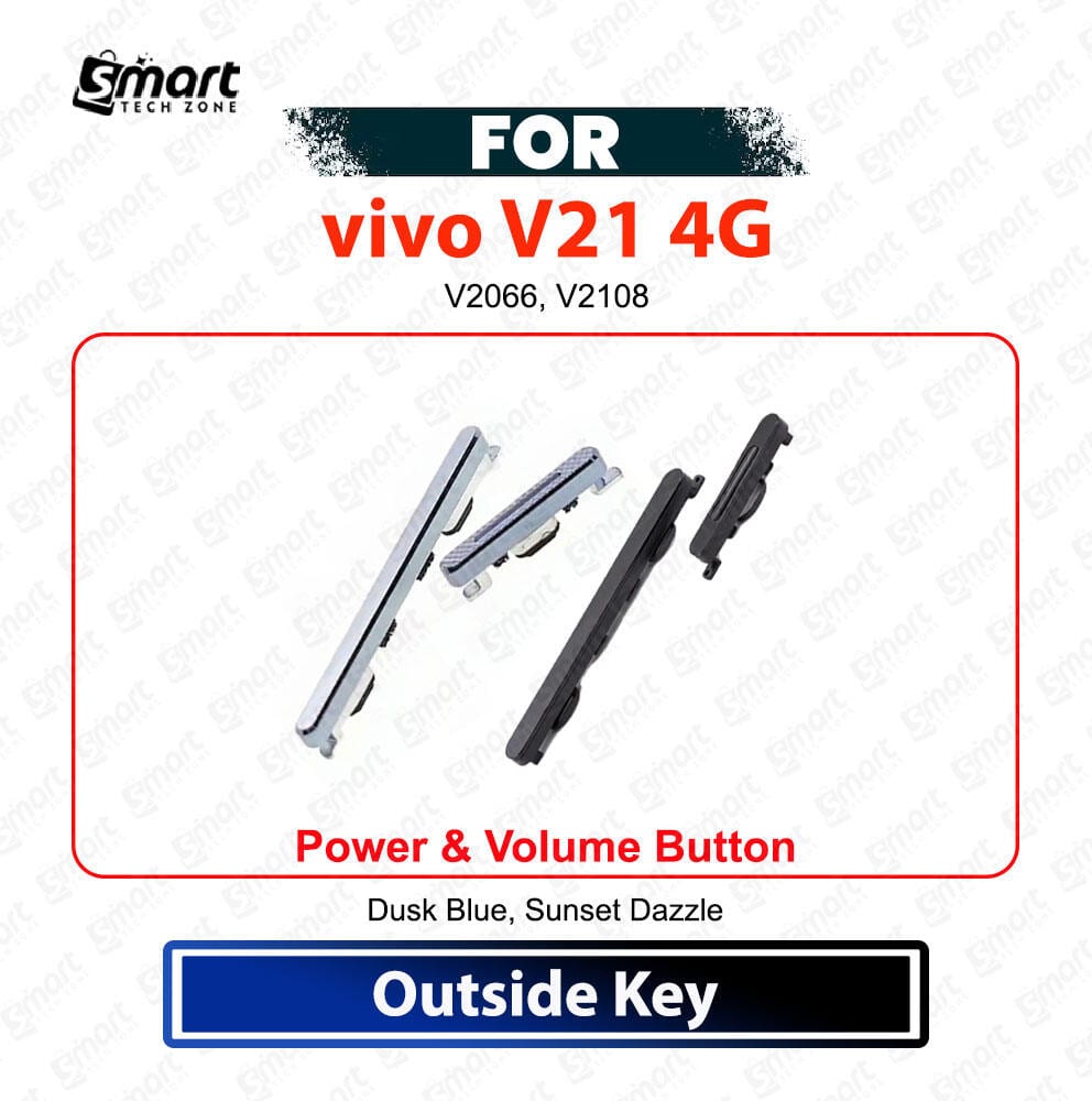 Vivo V21 4G Power On Off Switch Button Side Volume Up Down Buttons Replacement Repair Spare Part For V2066, V2108