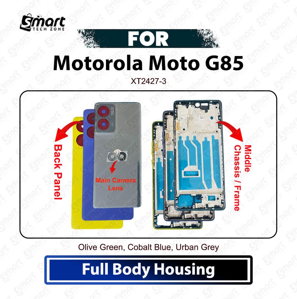 Motorola Moto G85 Full Body Housing Back Panel Cover Middle Frame With Main Camera Lens Best Quality Replacement Repair Spare Part For XT2427-3