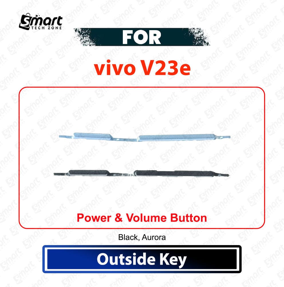 Vivo V23e Outer Power & Volume Button Set - Power On Off Switch & Volume Up Down External Side Keys Replacement Repair Spare Parts