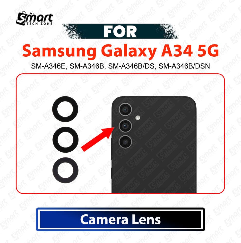 Samsung Galaxy A34 5G Rear Camera Glass Lens Cover - Main Back Camera Glass Replacement Repair Spare Parts