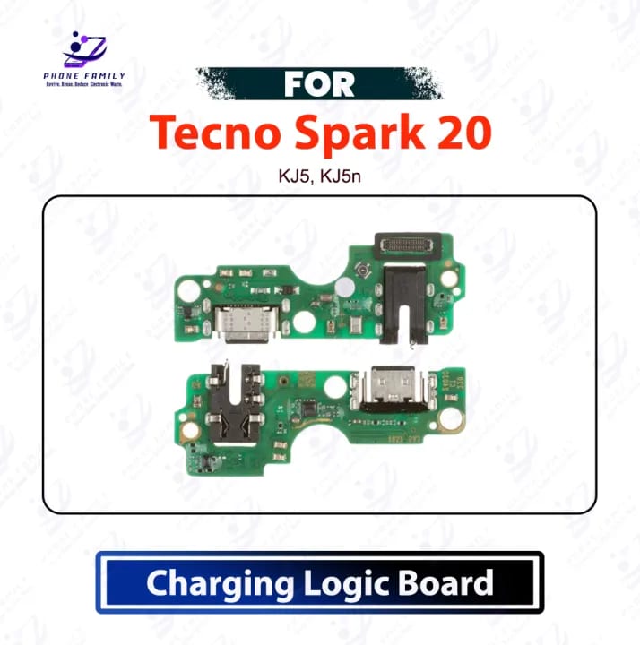 Tecno Spark 20 Charging Logic Board - USB Charging Port Dock Connector, PCB Board Replacement Repair Spare Part For KJ5, KJ5n